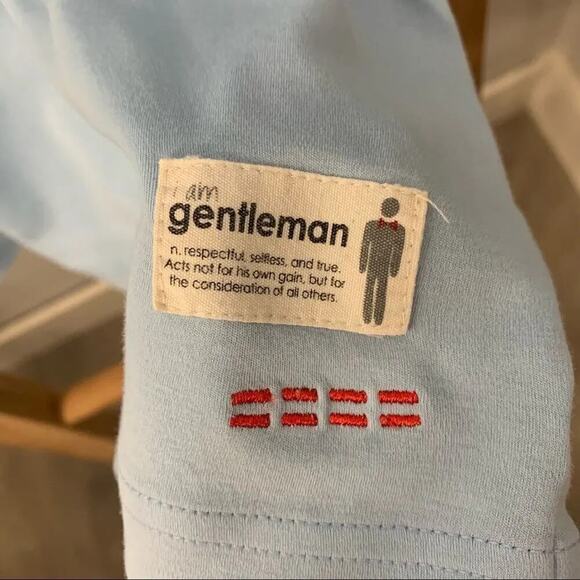 I Am Gentleman (Peace Love World) Blue Short Sleeve Polo Size XL - Picture 5 of 5